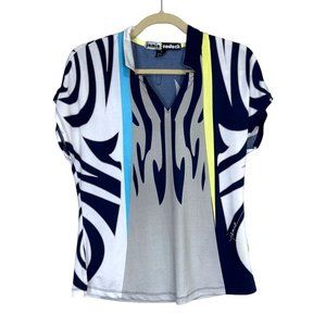 Jamie Sadock Women's Short Sleeve Top  Golf Blue White Gray Size S